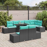 vidaXL Tuinbank Set 9 st Bruin poly rattan