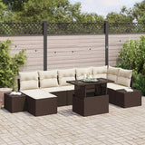 vidaXL Tuinbank Set met opslag 8 pcs Zwart Poly rattan