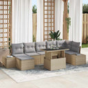 vidaXL Tuinbank Set met opslag 8 pcs Zwart Poly rattan
