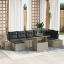 vidaXL Tuinbank Set met opslag 8 pcs Zwart Poly rattan