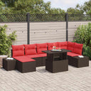 vidaXL Tuinbank Set 8 st Bruin poly rattan