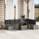 vidaXL Tuinbank Set met opslag 9 pcs Zwart Poly rattan