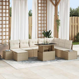 vidaXL Tuinbank Set met opslag 9 pcs Zwart Poly rattan