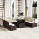 vidaXL Tuinbank Set met opslag 10 pcs Zwart Poly rattan