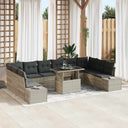 vidaXL Garden Lounge Set with Storage 11 pcs Black Poly Rattan