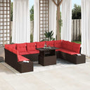 vidaXL Tuinbank Set 11 st Bruin poly rattan