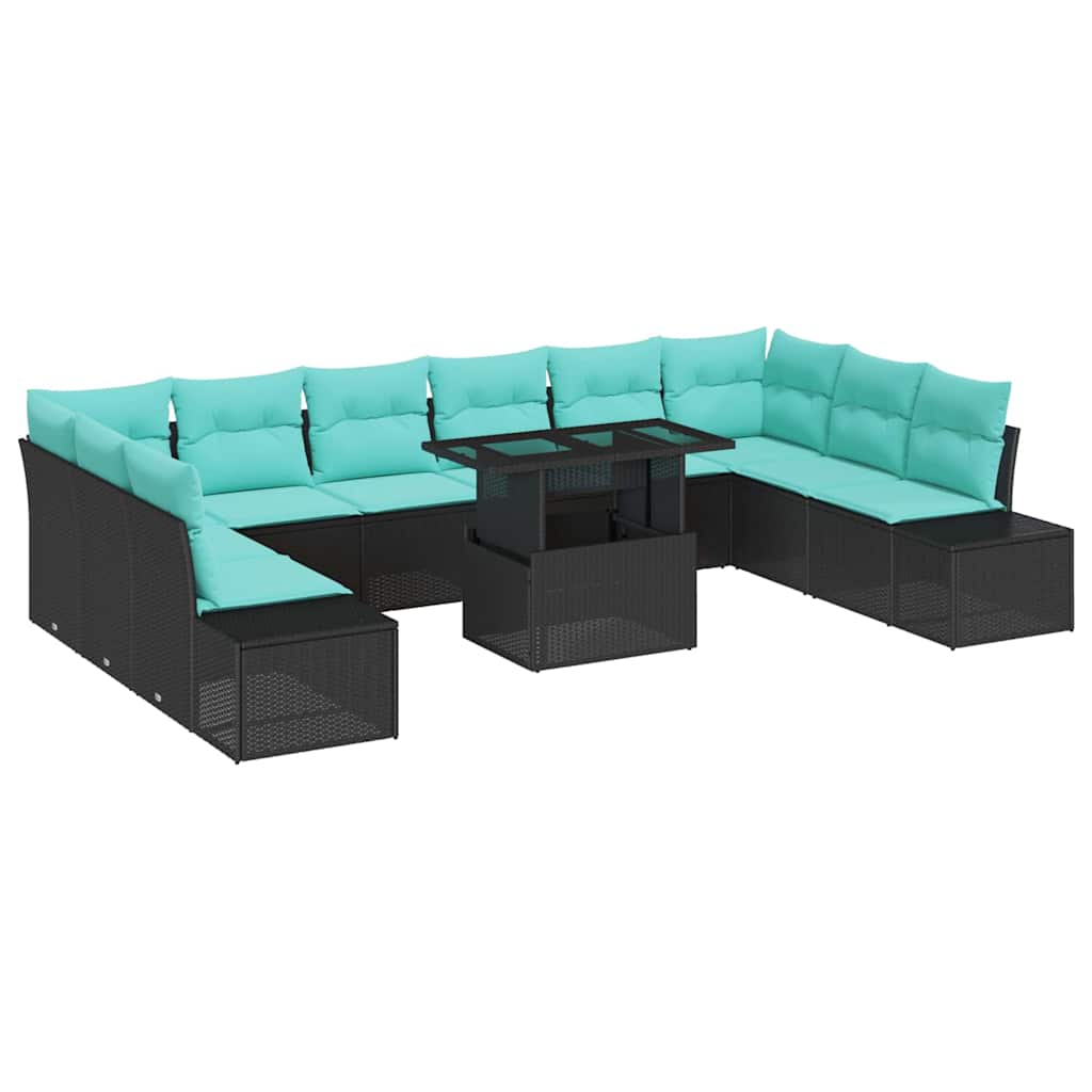 vidaXL Tuinbank Set 11 st Bruin poly rattan