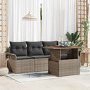 vidaXL Tuinbank Set met opslag 5 pcs Zwart Poly rattan