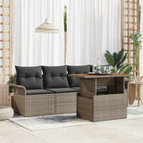 vidaXL Tuinbank Set met opslag 5 pcs Zwart Poly rattan