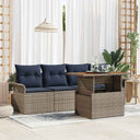 vidaXL Tuinbank Set met opslag 5 pcs Grijs Poly rattan