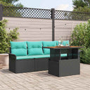 vidaXL Tuinbank Set met opslag 5 pcs Grijs Poly rattan