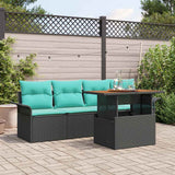 vidaXL Tuinbank Set met opslag 5 pcs Grijs Poly rattan