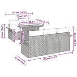 vidaXL Tuinbank Set met opslag 6 pcs Zwart Poly rattan