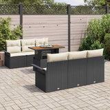 vidaXL Tuinbank Set met opslag 7 pcs Zwart Poly rattan