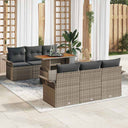 vidaXL Tuinbank Set met opslag 7 pcs Zwart Poly rattan
