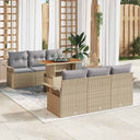 vidaXL Tuinbank Set met opslag 7 pcs Zwart Poly rattan