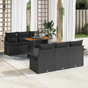 vidaXL Tuinbank Set met opslag 7 pcs Zwart Poly rattan
