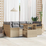 vidaXL Tuinbank Set met opslag 7 pcs Zwart Poly rattan