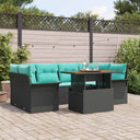 vidaXL Tuinbank Set met opslag 7 pcs Grijs Poly rattan