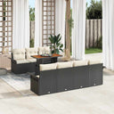 vidaXL Tuinbank Set met opslag 8 pcs Zwart Poly rattan