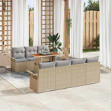 vidaXL Tuinbank Set met opslag 8 pcs Zwart Poly rattan