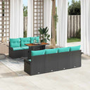 vidaXL Tuinbank Set met opslag 8 pcs Grijs Poly rattan