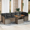 vidaXL Tuinbank Set met opslag 8 pcs Zwart Poly rattan