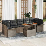 vidaXL Tuinbank Set met opslag 8 pcs Zwart Poly rattan