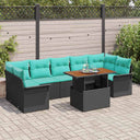 vidaXL Tuinbank Set met opslag 8 pcs Grijs Poly rattan