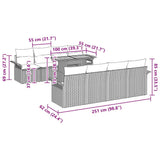 vidaXL Tuinbank Set met opslag 9 pcs Zwart Poly rattan