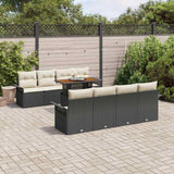 vidaXL Tuinbank Set met opslag 9 pcs Zwart Poly rattan
