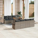 vidaXL Tuinbank Set met opslag 9 pcs Zwart Poly rattan