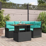 vidaXL Garden Lounge Set with Storage 5 pcs Grey Poly Rattan