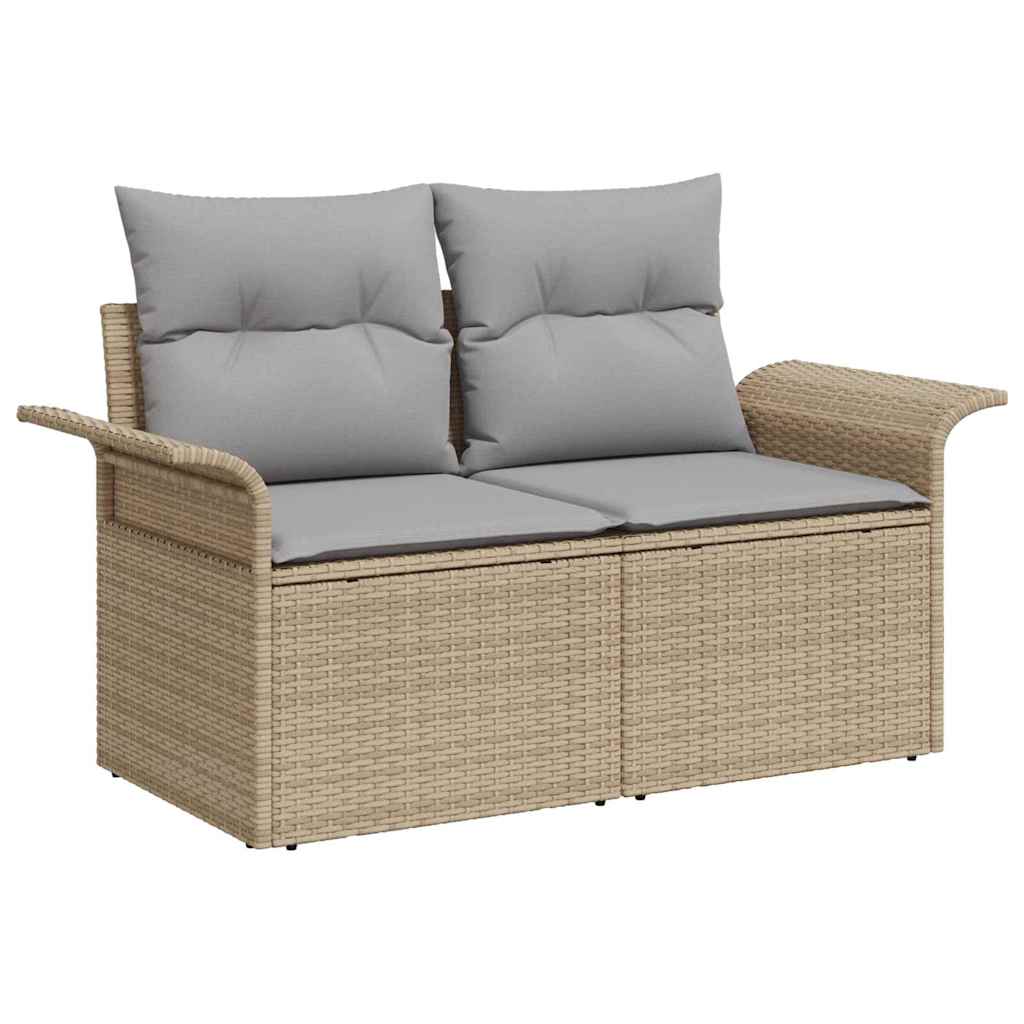 vidaXL Tuinbank Set met opslag 6 pcs Zwart Poly rattan