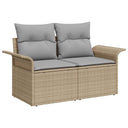 vidaXL Tuinbank Set met opslag 6 pcs Zwart Poly rattan