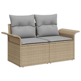 vidaXL Tuinbank Set met opslag 6 pcs Zwart Poly rattan