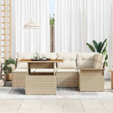 vidaXL Tuinbank Set met opslag 6 pcs Zwart Poly rattan
