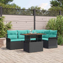 vidaXL Garden Lounge Set with Storage 6 pcs Grey Poly Rattan