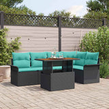 vidaXL Garden Lounge Set with Storage 6 pcs Grey Poly Rattan