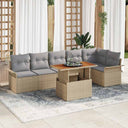 vidaXL Tuinbank Set met opslag 7 pcs Zwart Poly rattan