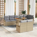vidaXL Tuinbank Set met opslag 9 pcs Zwart Poly rattan