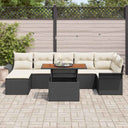 vidaXL Tuinbank Set met opslag 8 pcs Zwart Poly rattan