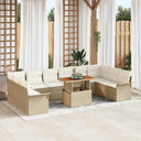 vidaXL Tuinbank Set met opslag 11 pcs Zwart Poly rattan