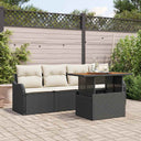 vidaXL Tuinbank Set met opslag 5 pcs Zwart poly rattan