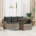 vidaXL Tuinbank Set met opslag 5 pcs Zwart poly rattan