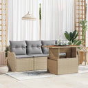vidaXL Tuinbank Set met opslag 5 pcs Zwart poly rattan