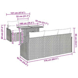 vidaXL Tuinbank Set met opslag 6 pcs Zwart Poly rattan