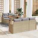vidaXL Tuinbank Set met opslag 6 pcs Zwart Poly rattan