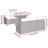 vidaXL Tuinbank Set met opslag 7 pcs Zwart Poly rattan