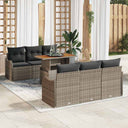 vidaXL Tuinbank Set met opslag 7 pcs Zwart Poly rattan